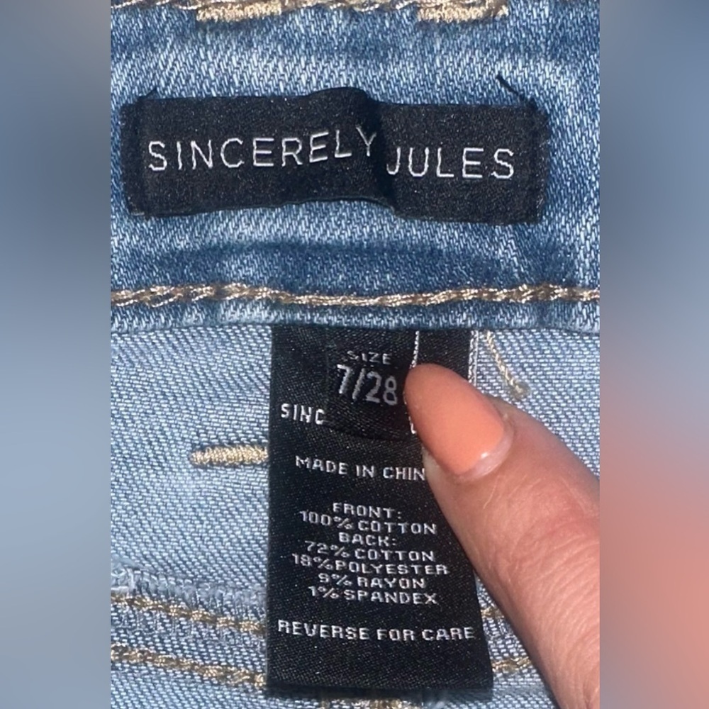 Sincerely Jules Blue Denim Jean Cargo Maxi Skirt Jr Size 7/28 - Picture 4 of 4